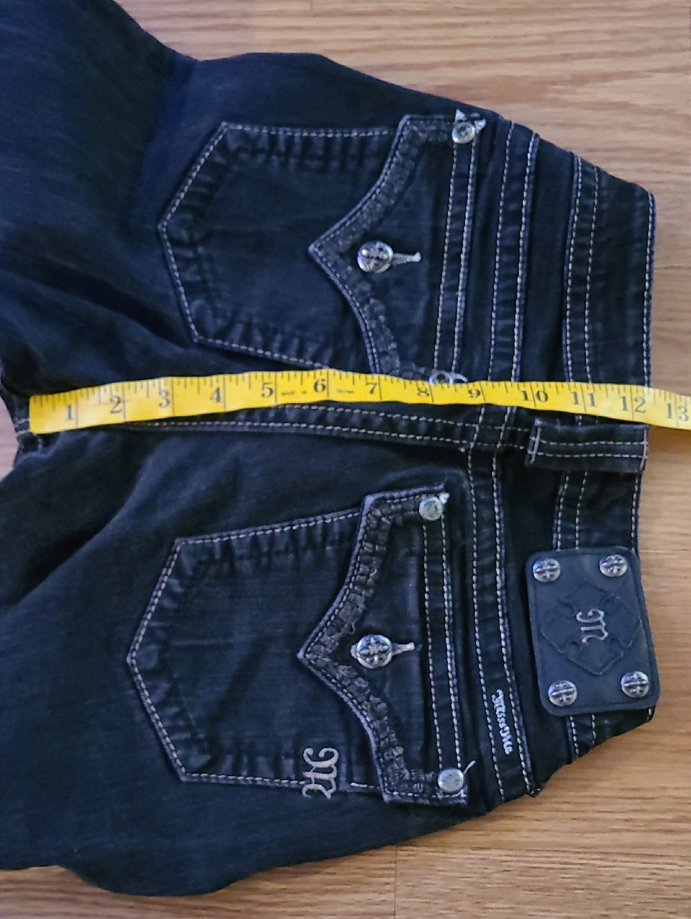 MISS ME VINTAGE WOMEN'S 29x30 SKINNY GIRLS ROCKER BLACK DENIM JEANS - Picture 3 of 8